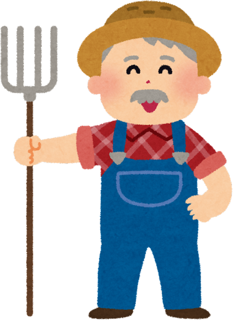 Illustration of a Cheerful Farmer Wearing Overalls and Straw Hat
