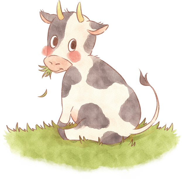 Cow Chinese Zodiac Illustrations 